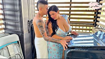 hot-stepmother-riding-her-stepsons-cock-in-the-backyard--savannah-watson